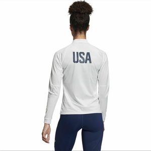 Adidas USA Aeroready Womens 1/4 Zip Jersey Long Sleeve Shirt White